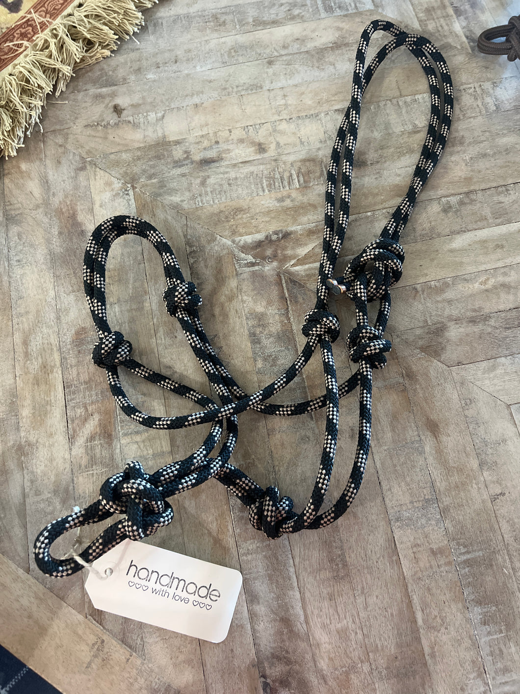 Black & tan standard rope halter